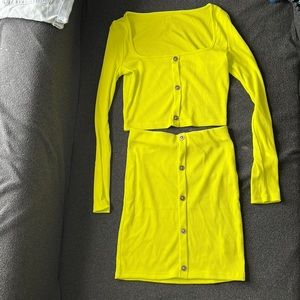 Lime green skirt set